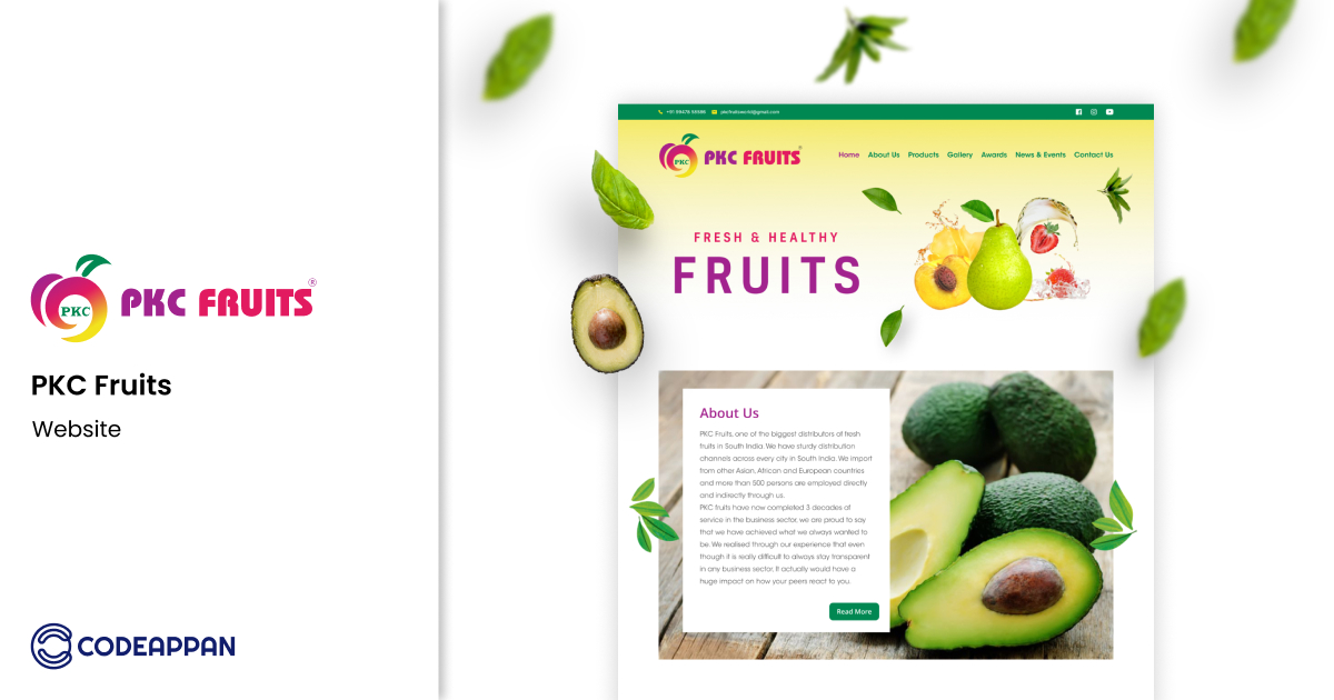 PKC Fruits Website Portfolio Codeappan LLP Transforming Digital